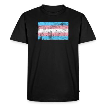 Drapeau transgenre Grunge Vintage Rétro - T-shirt Premium bio Homme - noir - Devant - Nico (187cm)