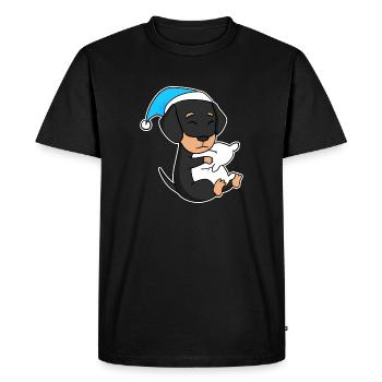 Chien Race de chien Teckel Teckel - T-shirt Premium bio Homme - noir - Devant - Nico (187cm)