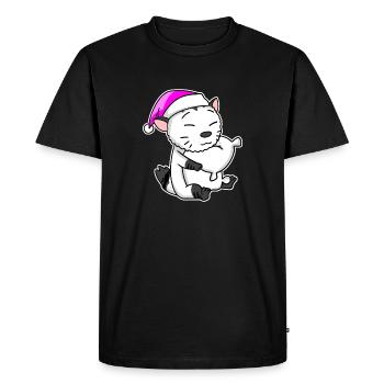 Chat race American Bobtail - T-shirt Premium bio Homme - noir - Devant - Nico (187cm)