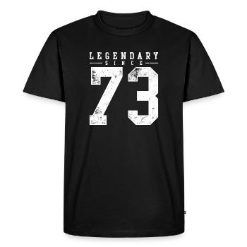 Legendary Since 73 Vintage Crest - Men's Premium Organic T-Shirt - black - Front - Nico (187cm)