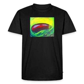 Aubergine verte - T-shirt Premium bio Homme - noir - Devant - Nico (187cm)
