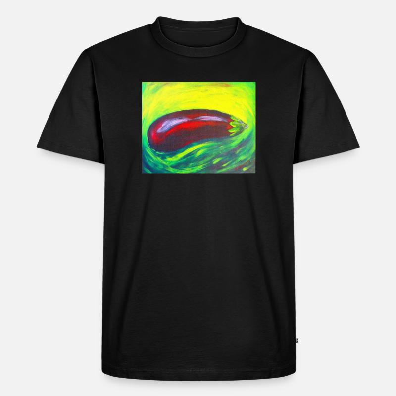 Abstrakte Auberginen Kunst - Männer Premium Bio T-Shirt - Schwarz