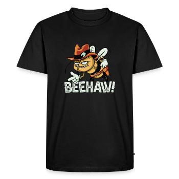 Beehaw Bee avec chapeau de cowboy Yeehaw - T-shirt Premium bio Homme - noir - Devant - Nico (187cm)