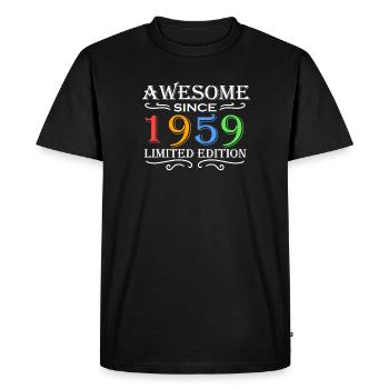 1959 - Né en 1959 - T-shirt Premium bio Homme - noir - Devant - Nico (187cm)
