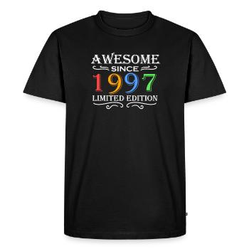 1997 - Né en 1997 - T-shirt Premium bio Homme - noir - Devant - Nico (187cm)