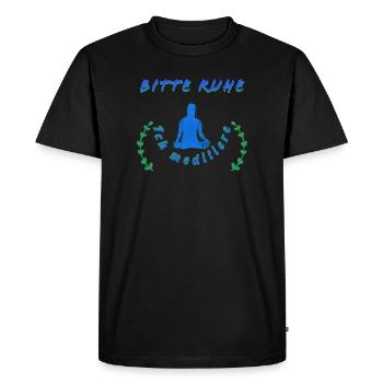 Message de méditation relaxante - T-shirt Premium bio Homme - noir - Devant - Nico (187cm)