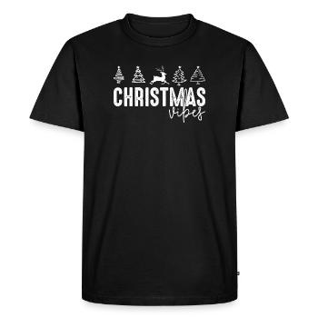 Ambiances de Noël Sapins en renne - T-shirt Premium bio Homme - noir - Devant - Nico (187cm)