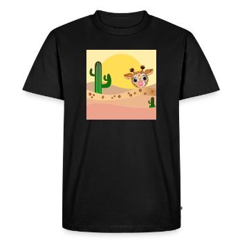 ILLUSTRATION D’ANIMAUX GIRAFES - DÉSERT - T-shirt Premium bio Homme - noir - Devant - Nico (187cm)