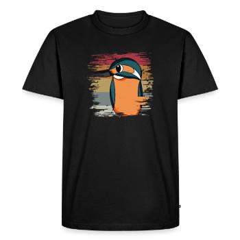 Kingfisher Blue Bird Retro - Men's Premium Organic T-Shirt - black - Front - Nico (187cm)