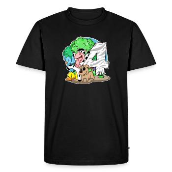 4th birthday Cute animals 4 years old - Men's Premium Organic T-Shirt - black - Front - Nico (187cm)