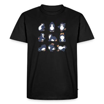 Cool Animal Dancing Penguin Oiseau de mer Antarctique - T-shirt Premium bio Homme - noir - Devant - Nico (187cm)