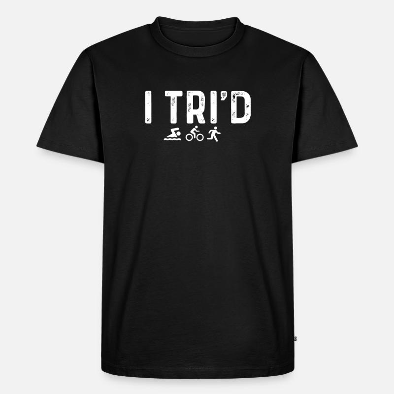 I Tri'd Triathlon - Männer Premium Bio T-Shirt - Schwarz