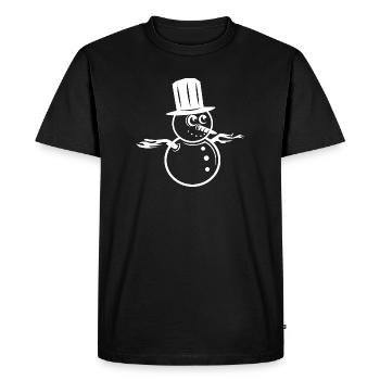 Snowman Icon Illustration Graphic Winter Icon - Men's Premium Organic T-Shirt - black - Front - Nico (187cm)