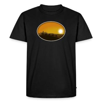 De loin - T-shirt Premium bio Homme - noir - Devant - Nico (187cm)