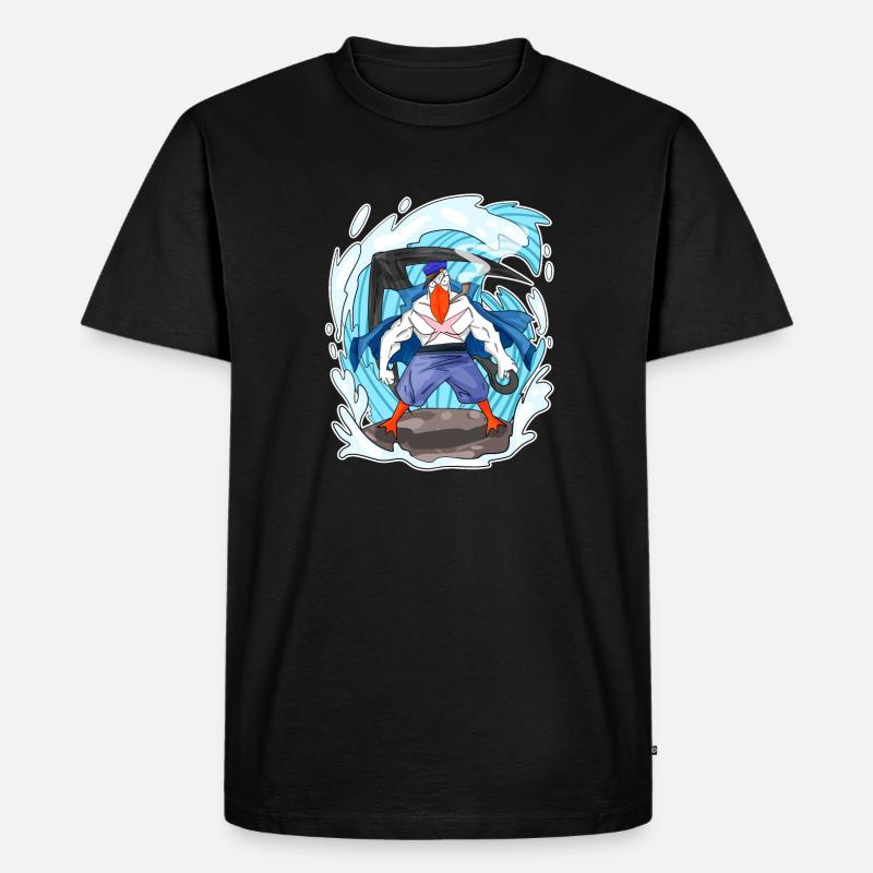 Möwe - Männer Premium Bio T-Shirt - Schwarz