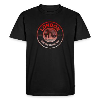 Conception du timbre London Skyline - T-shirt Premium bio Homme - noir - Devant - Nico (187cm)