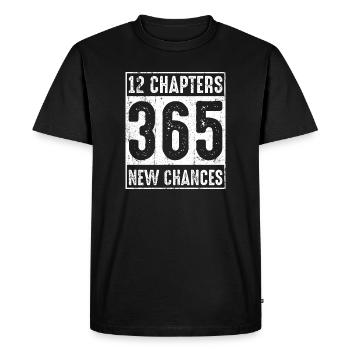 365 Nouvelles Chances : 12 Chapitres - T-shirt Premium bio Homme - noir - Devant - Nico (187cm)
