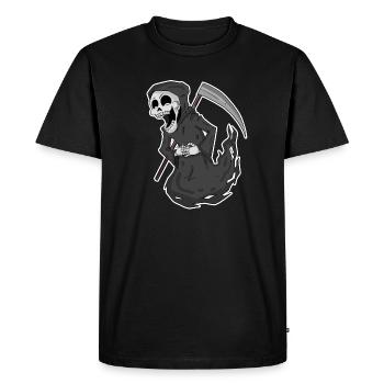 Grim Reaper rit drôle - T-shirt Premium bio Homme - noir - Devant - Nico (187cm)