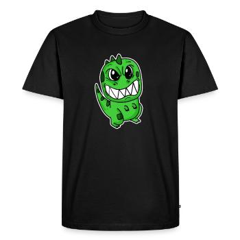 Petit dinosaure en colère - T-shirt Premium bio Homme - noir - Devant - Nico (187cm)