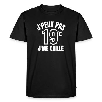 hiver, j'ai froid, je me caille, énergie - T-shirt Premium bio Homme - noir - Devant - Nico (187cm)