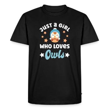 Hiboux hiboux - T-shirt Premium bio Homme - noir - Devant - Nico (187cm)