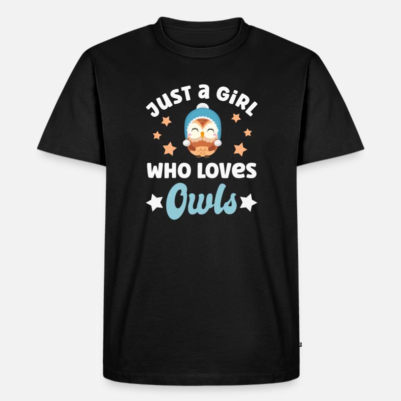 Eule Eulen - Männer Premium Bio T-Shirt - Schwarz
