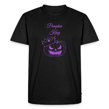 Roi citrouille Halloween Design - T-shirt Premium bio Homme - noir - Devant - Nico (187cm)