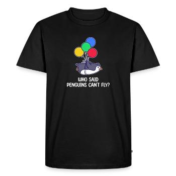 Penguin Bird Déclaration Animal Balloon humoristique - T-shirt Premium bio Homme - noir - Devant - Nico (187cm)
