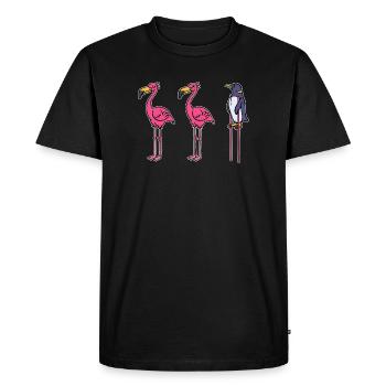 Drôle d’animal Pingouin Oiseau de mer Zoo Oiseau - T-shirt Premium bio Homme - noir - Devant - Nico (187cm)