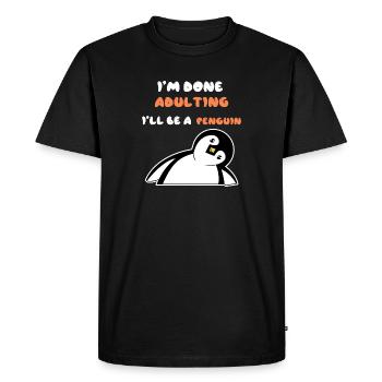 Déclaration humoristique Animal Bird Cool Penguin - T-shirt Premium bio Homme - noir - Devant - Nico (187cm)