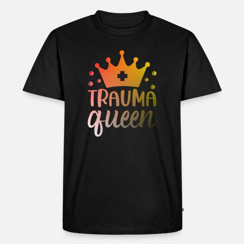 Trauma Queen Krankenschwester - Männer Premium Bio T-Shirt - Schwarz