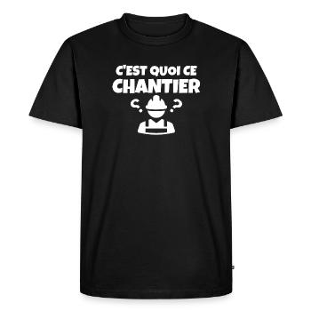 construction site, site manager, construction - Men's Premium Organic T-Shirt - black - Front - Nico (187cm)