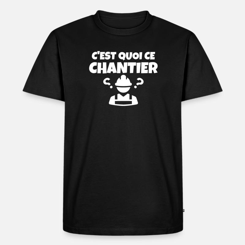 construction site, site manager, construction - Men's Premium Organic T-Shirt - black