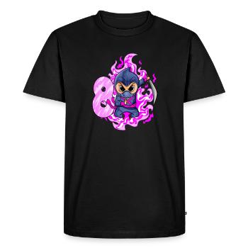 8ème anniversaire Fille de 8 ans Ninja - T-shirt Premium bio Homme - noir - Devant - Nico (187cm)