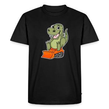 Dino Construction Site Children's Motif - Men's Premium Organic T-Shirt - black - Front - Nico (187cm)