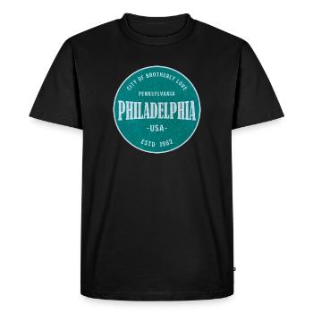 Thé millésimé de Philadelphie - T-shirt Premium bio Homme - noir - Devant - Nico (187cm)