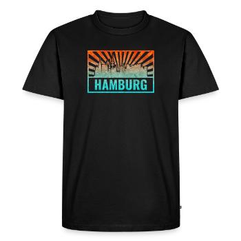 Pente de la silhouette de Hambourg - T-shirt Premium bio Homme - noir - Devant - Nico (187cm)