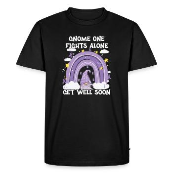Gnome One se bat seul sensibilisation au cancer - T-shirt Premium bio Homme - noir - Devant - Nico (187cm)