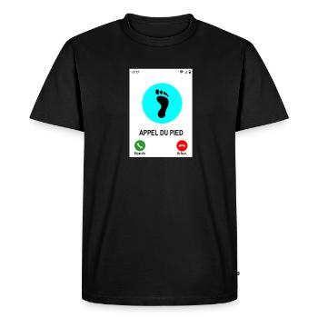 Appel du pied - T-shirt Premium bio Homme - noir - Devant - Nico (187cm)