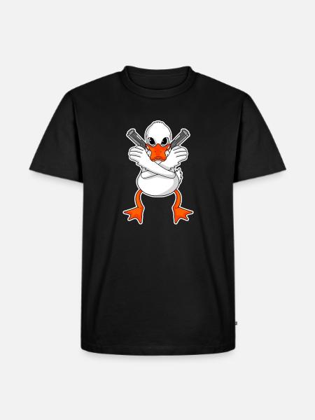 Duck with pistol - Men's Premium Organic T-Shirt - black