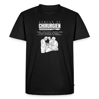 Humour de Chirurgien - T-shirt Premium bio Homme - noir - Devant - Nico (187cm)