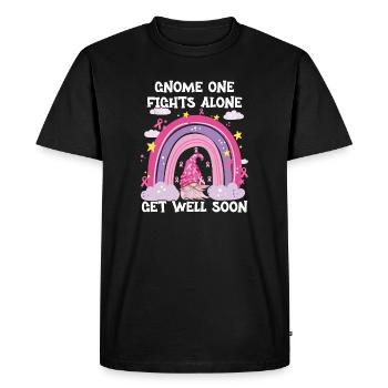 Gnome One combat seul le cancer du sein - T-shirt Premium bio Homme - noir - Devant - Nico (187cm)