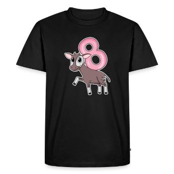 Fille de 8 ans Okapi cadeau de 8ème anniversaire - T-shirt Premium bio Homme - noir - Devant - Nico (187cm)