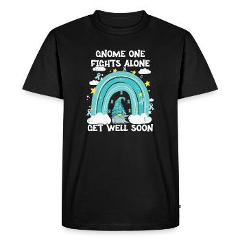 Gnome One combat seul le cancer de l’utérus - T-shirt Premium bio Homme - noir - Devant - Nico (187cm)