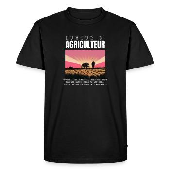 Humour d'Agriculteur - T-shirt Premium bio Homme - noir - Devant - Nico (187cm)