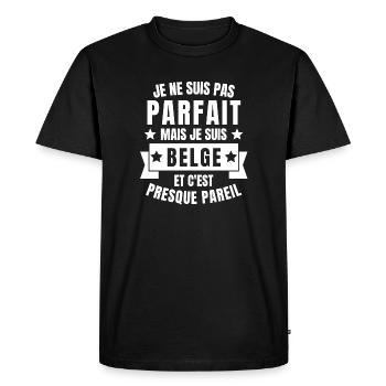 Belgique, je suis Belge, Belgique humour - T-shirt Premium bio Homme - noir - Devant - Nico (187cm)