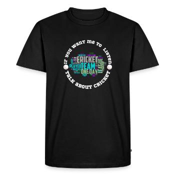 Cricket Team Word Cloud OneDay Layout - Men's Premium Organic T-Shirt - black - Front - Nico (187cm)