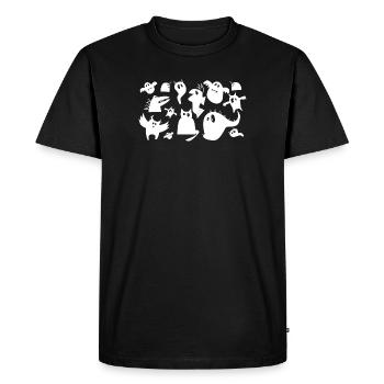 Monstres effrayants mignons - Halloween - T-shirt Premium bio Homme - noir - Devant - Nico (187cm)