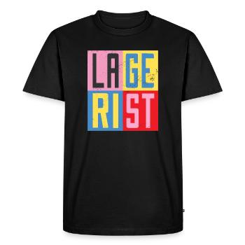 Warehouse Design - Men's Premium Organic T-Shirt - black - Front - Nico (187cm)