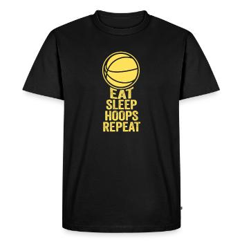 Mangez des cerceaux de sommeil Répéter le basket-ball - T-shirt Premium bio Homme - noir - Devant - Nico (187cm)